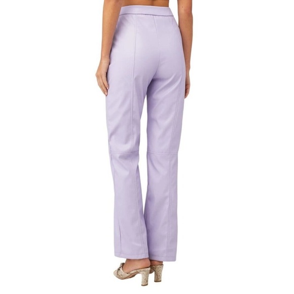 4th & Reckless Tropez Faux Leather Lilac Trouser Pants size XS - Picture 6 of 12